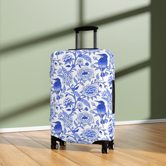 Chinoiserie Blue Luggage Cover