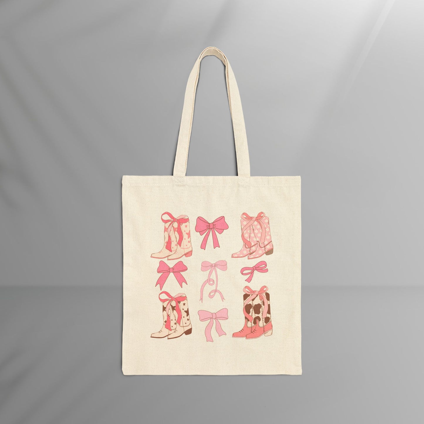 Coquette Cowgirl Boots Cotton Canvas Tote Bag