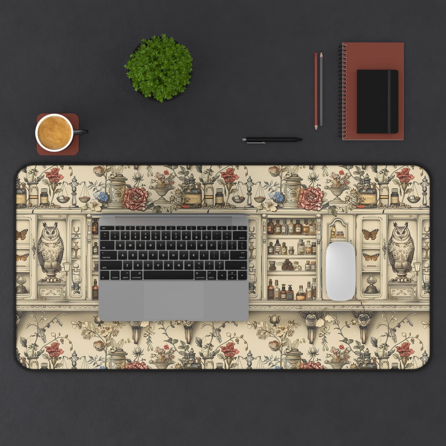 Apothecary Owls Computer Desk Mat