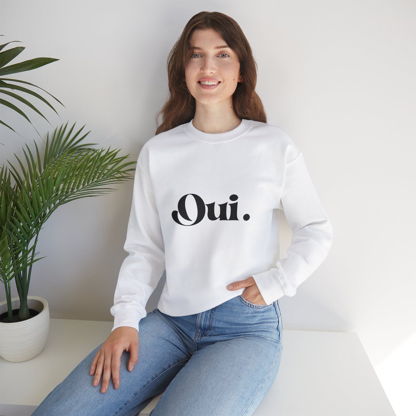 Oui Sweatshirt, Minimalist French Crewneck