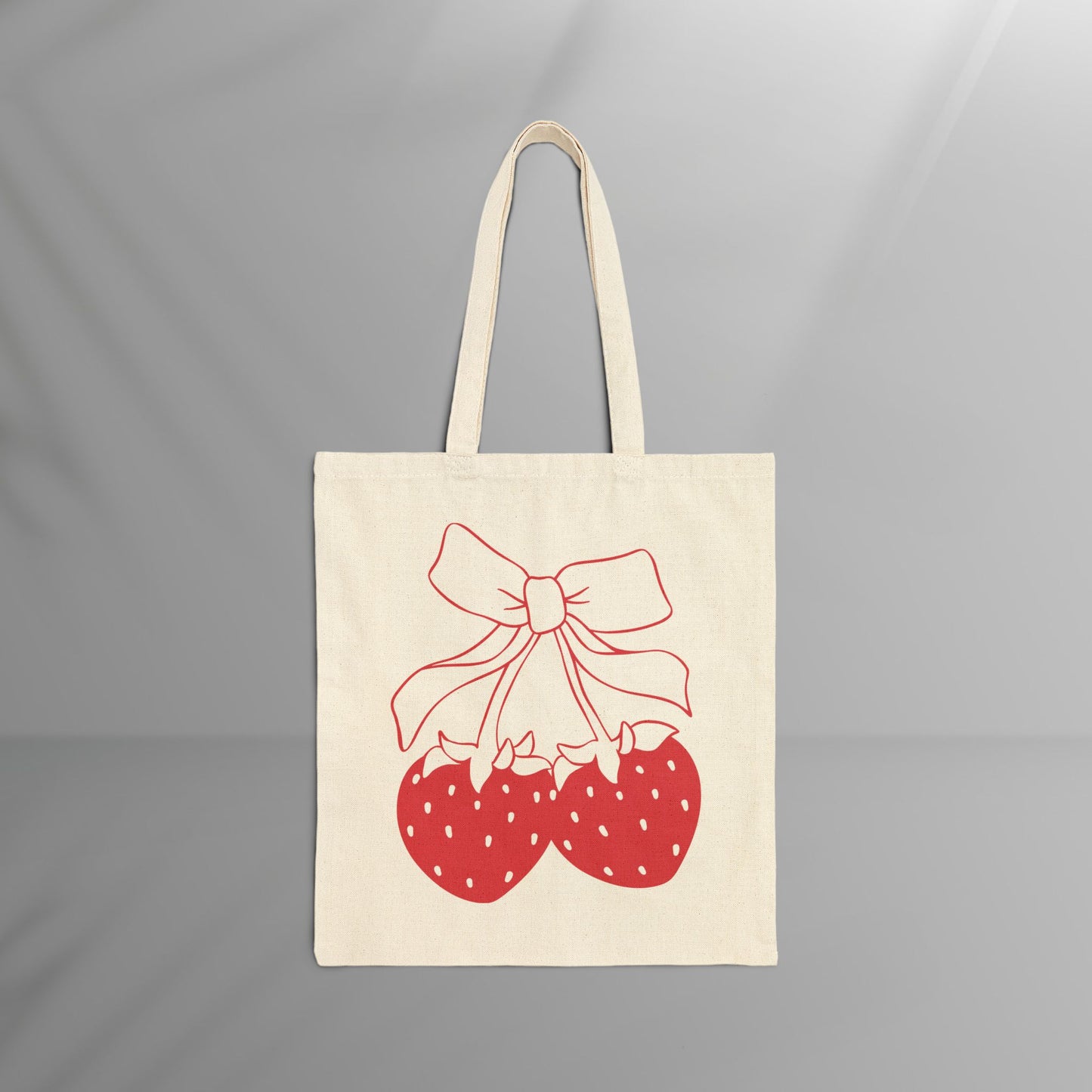 Coquette Strawberries Cotton Canvas Tote Bag