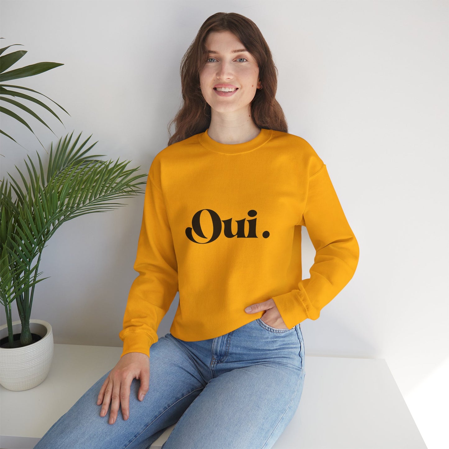 Oui Sweatshirt, Minimalist French Crewneck