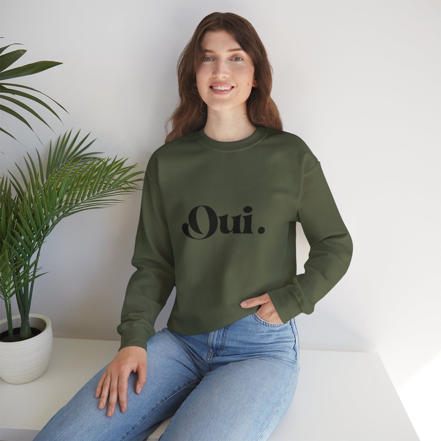 Oui Sweatshirt, Minimalist French Crewneck