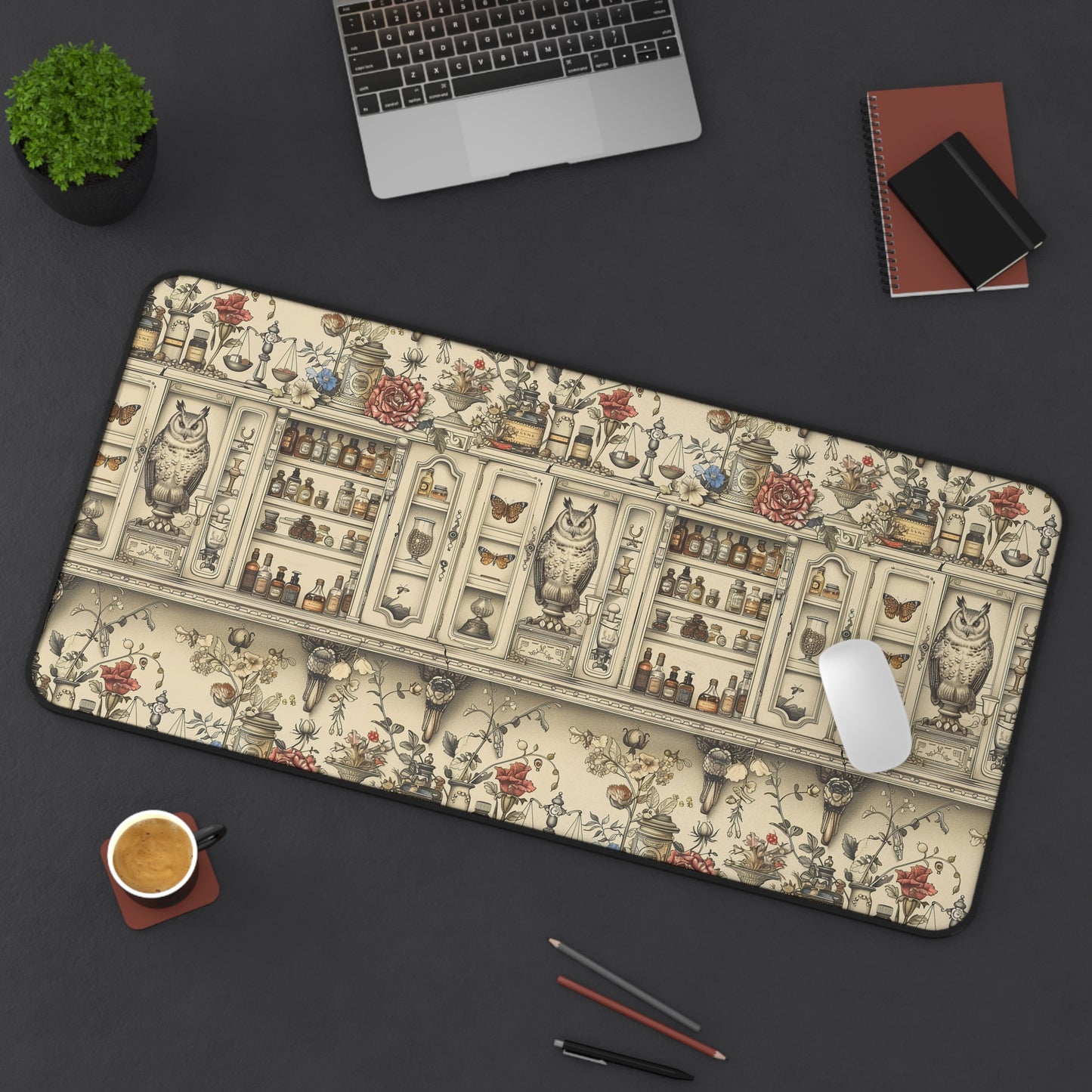 Apothecary Owls Computer Desk Mat