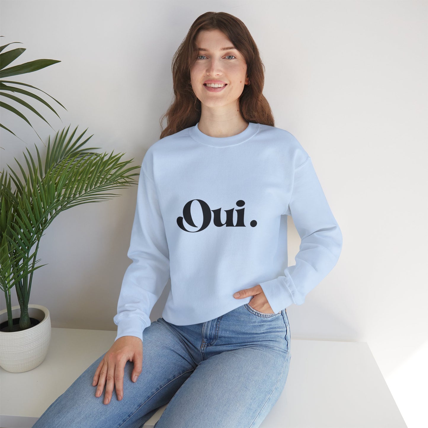 Oui Sweatshirt, Minimalist French Crewneck