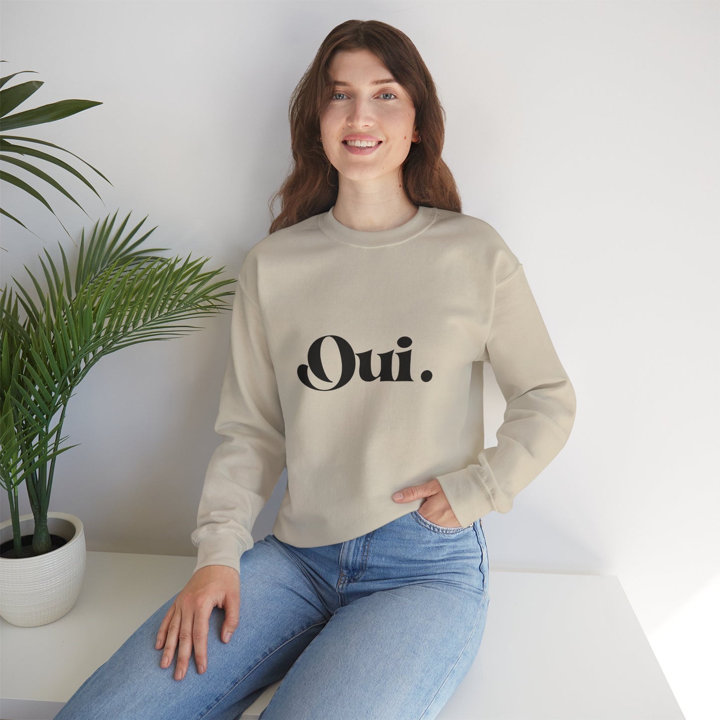 Oui Sweatshirt, Minimalist French Crewneck